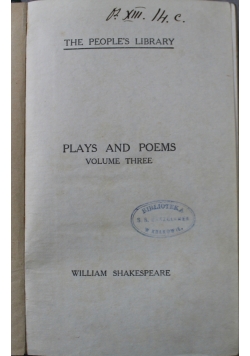 The Works of Shakespeare Plays and Poems Vol 3 1908 r.