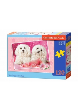Puzzle 120 Dwa pieski w różu CASTOR