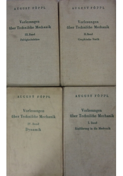 Vorlesungen uber Technische Mechanik ,Band I-IV,1939r.