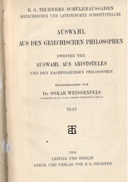 Auswahl aus Aristoteles, 1906 r.