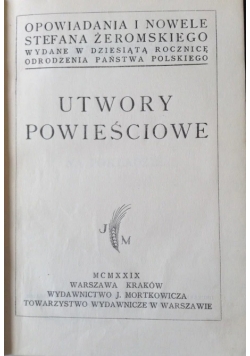Utwory Powieściowe 1929 r.
