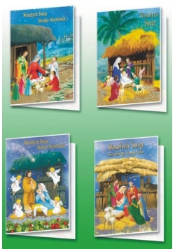 Karnet B6 Boże Nar.Nalepka 3D religia (10szt) MIX