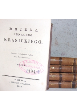 Dzieła Ignacego Krasickiego, zestaw 5 książek z 1840 r.