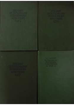 Zeitschrift des Deutschen und Osterreichischen Alpen - Vereins zestaw 4 książek, ok 1929 r.