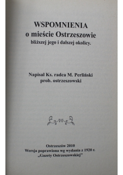 Wspomnienia o mieście Ostrzeszowie