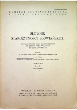 Słownik starożytności słowiańskich tom 3 część 1
