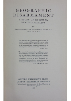 Geographic Disarmament, 1935 r.