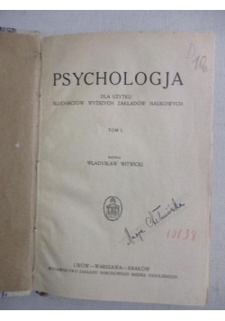 Psychologja, t. 1, 1930 r.