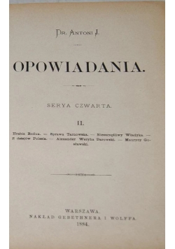 Opowiadania Serya Czwarta cz. 2, 1884 r.