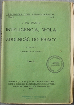 Inteligencja wola i zdolność do pracy 1926 r.