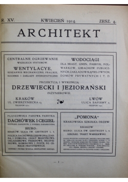 Architekt Zeszyt 4 1914 r.