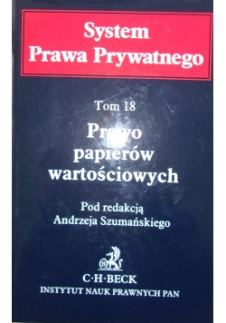 System prawa prywatnego, Tom 18 - Prawo papierów wartościowych