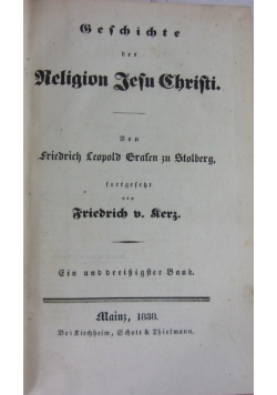Geschichte der Religion Jesu Christi, tom 31, 1838 r.