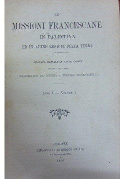 Le Missioni Francescane in Palestina, 1891 r.