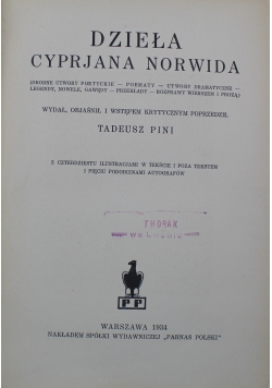 Dzieła Cyprjana Norwida 1934 r