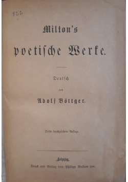 Milton's poetifche Werke, 1869 r.