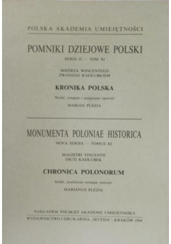 Pomniki Dziejowe Polski, Seria II - Tom XI
