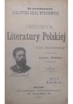 Historia literatury Polskiej, tom V, 1900 r.