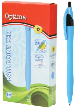 Długopis OPTIMA Soft Touch 521 błękitny 12 sztuk