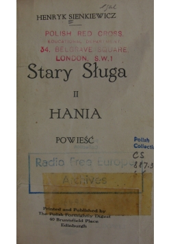 Stary Sługa II, Hania, 1920r.
