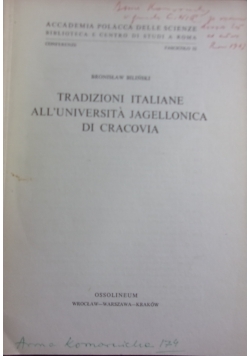 Tradizioni Italiane all'universita jagellonica di Cracovia