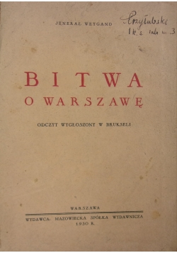 Bitwa o Warszawę, 1930 r.