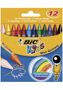 Kredki Wax Crayons 12 kol. blister BIC
