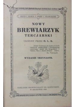 Nowy brewiarzyk Tercjarski,1928r