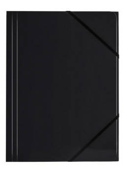 Teczka A4 kart. z gumką nar. czarna (6szt) BT600-V