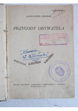 Przygody obywatela, 1922 r.