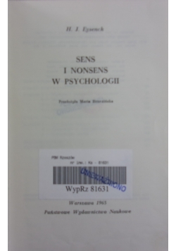 Sens i nonsens w psychologii