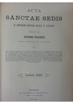 Acta Sanctae Sedis, 1898r.