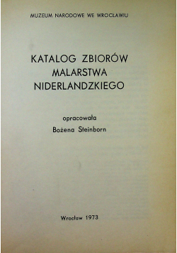 Katalog zbiorów malarstwa niderlandzkiego
