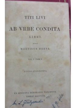 Titi livi ab vrbe condita, 1857 r.