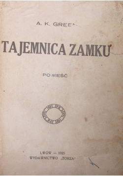 Tajemnica zamku, 1925r.