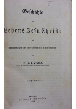 Geschichte des Lebens Jesu Christi ,1855r.