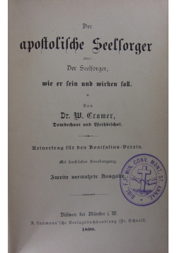 Der apostolische Seelsorger, 1890 r.