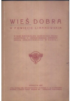 Wieś Dobra w Powiecie Limanowskim 1938 r.