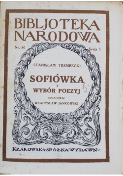 Sofiówka i wybór poezyj 1925 r.