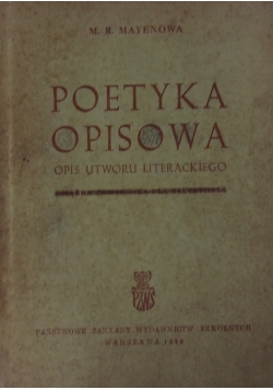 Poetyka Opisowa ,1949r.