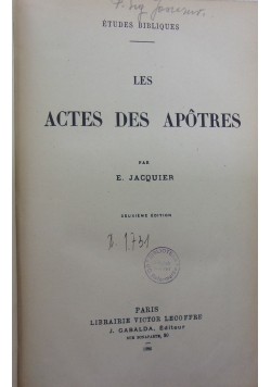 Les Actes Des Apotres, 1926 r.