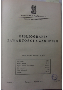 Bibliografia zawartości czasopism 1 zeszyt, 1932 r.