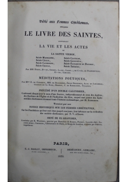 Le Livre des saintes 1835 r