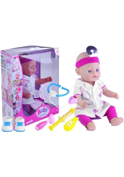 Duża lalka bobas lekarz mówi je pije + akcesoria