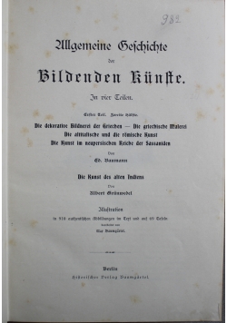Allgemeine Geschichte der bildenden Künste 1895 r.