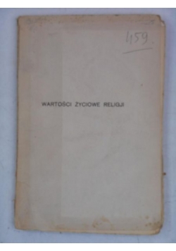 Wartości życiowe religji, 1936 r.