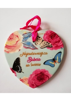Magnes ceramiczny, Najcudowniejsza Babcia na świecie, serce, morski