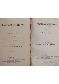 Opactwo Carrow, 2 tomy, 1871r.