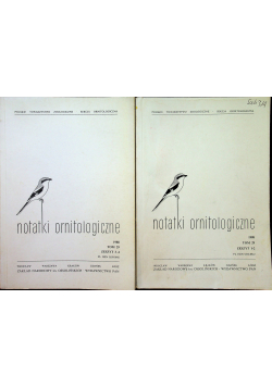 Notatki ornitologiczne 29 2 tomy
