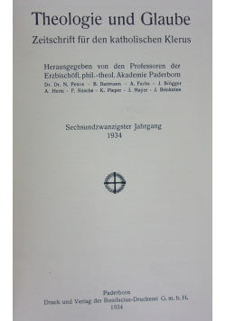 Theologie und Blaube, 1934r.